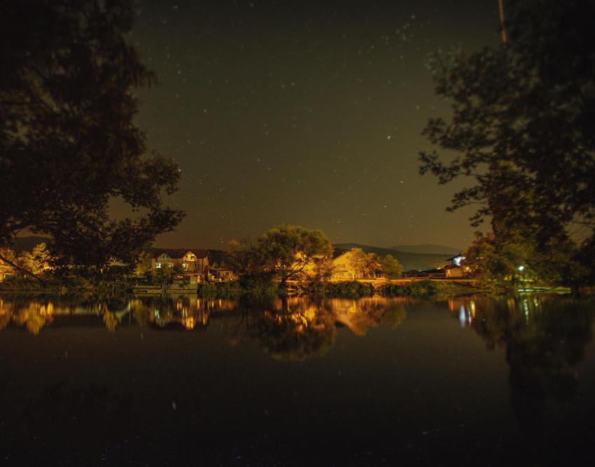 Stunning nighttime landscape featuring a tranquil 2023 11 27 04 57 21 utc