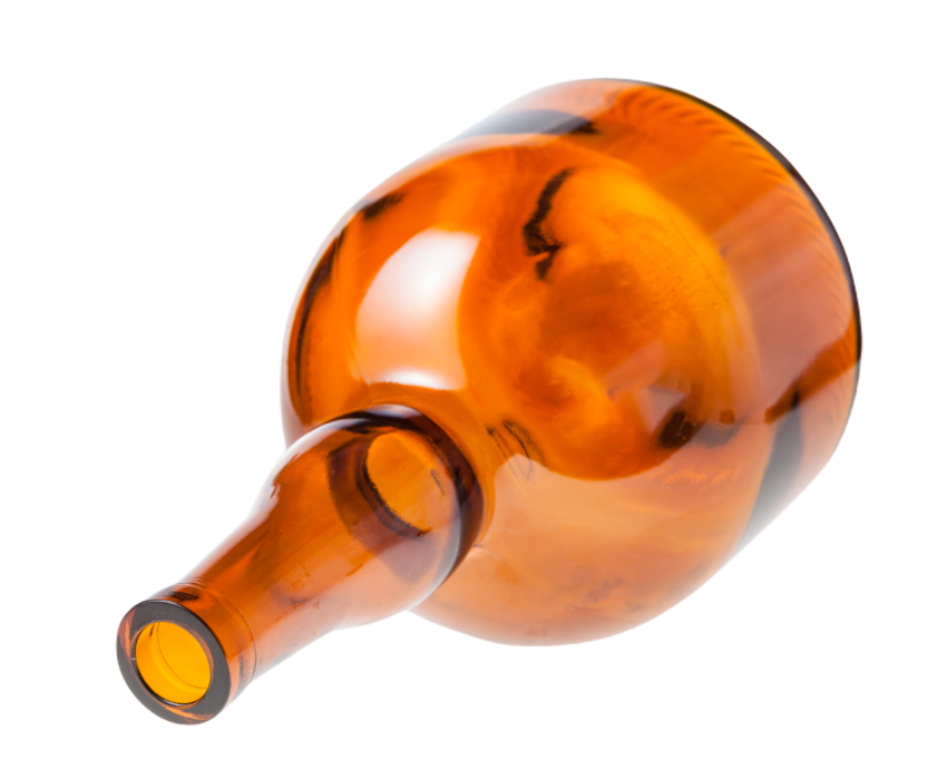 Overturned empty wide brown liquor bottle isolated 2024 10 18 03 36 05 utc