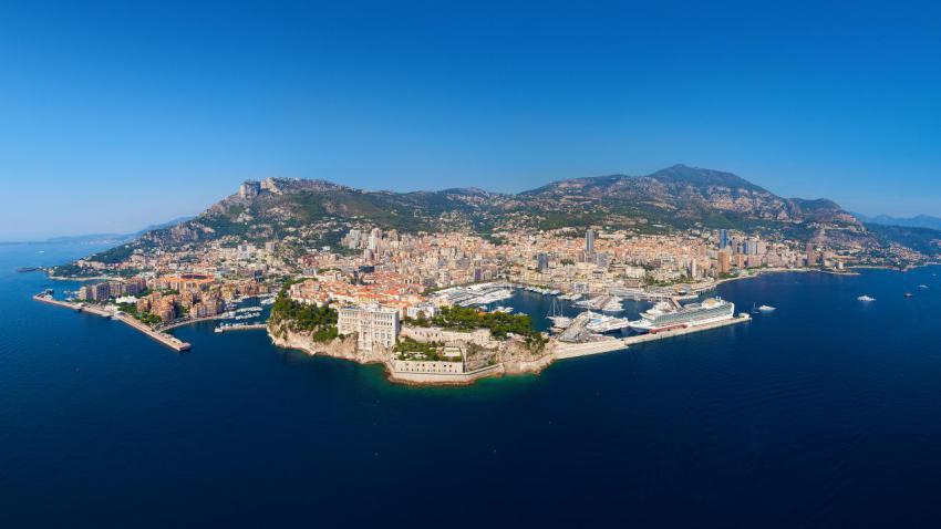 Bird's Eye Panorama over the Principality of Monaco by Crevisio