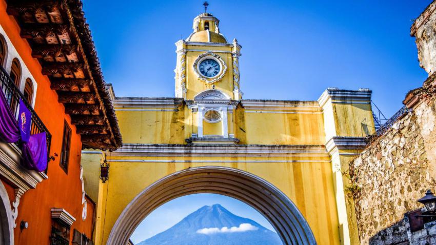 Antigua Archway and Volcano