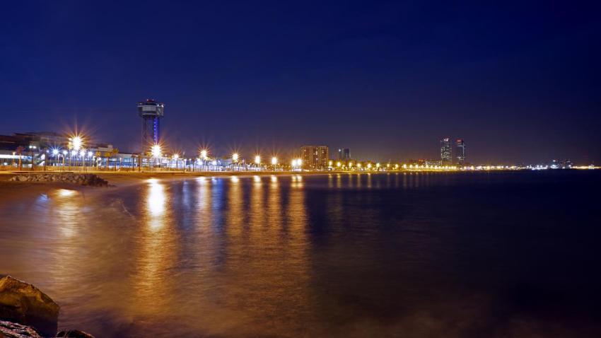 Barcelona Sant Sebastia at night