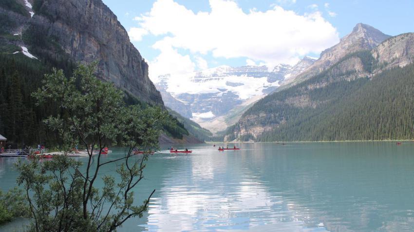Canoeing on Lake Louise
