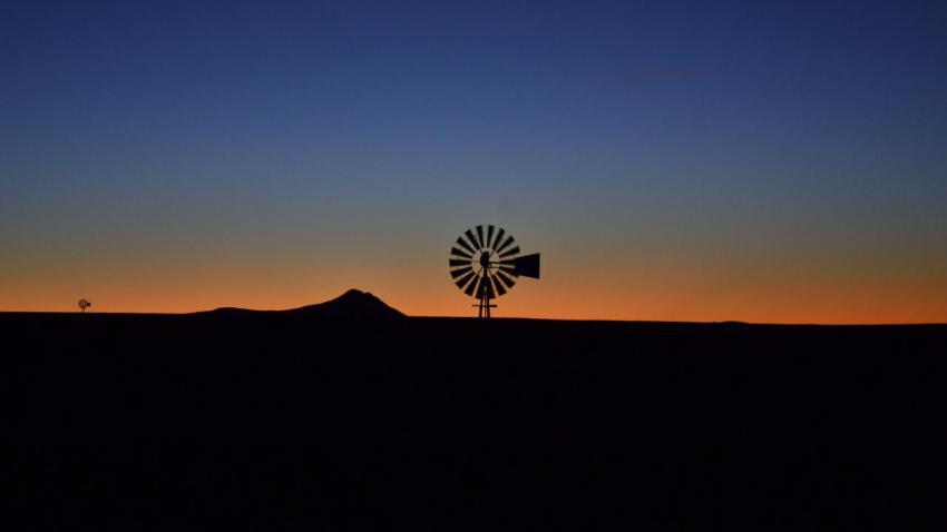 Farm at dusk