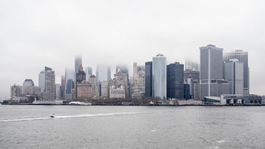 New York View from Staten Island Ferry