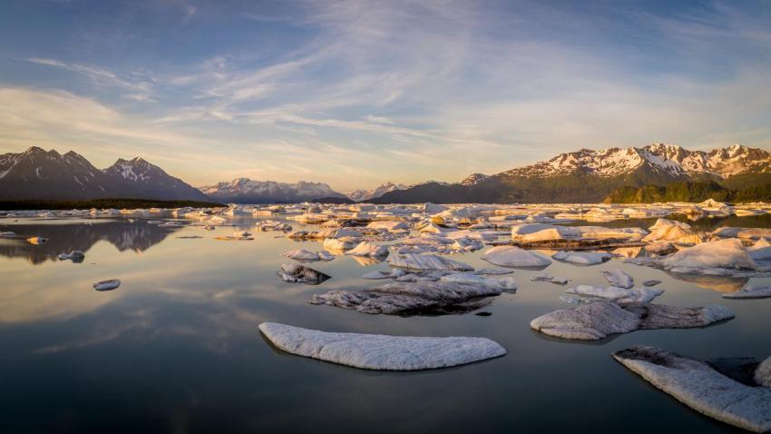 Orange Icebergs Panorama