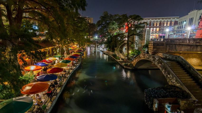 San Antonio Riverwalk At Night