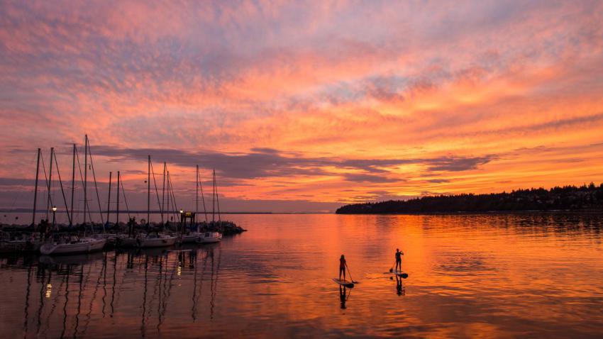 Sunset paddler
