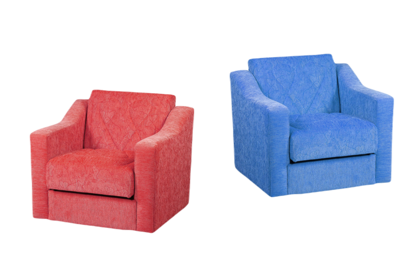 Bright red and blue armchairs 2024 10 23 01 40 12 utc