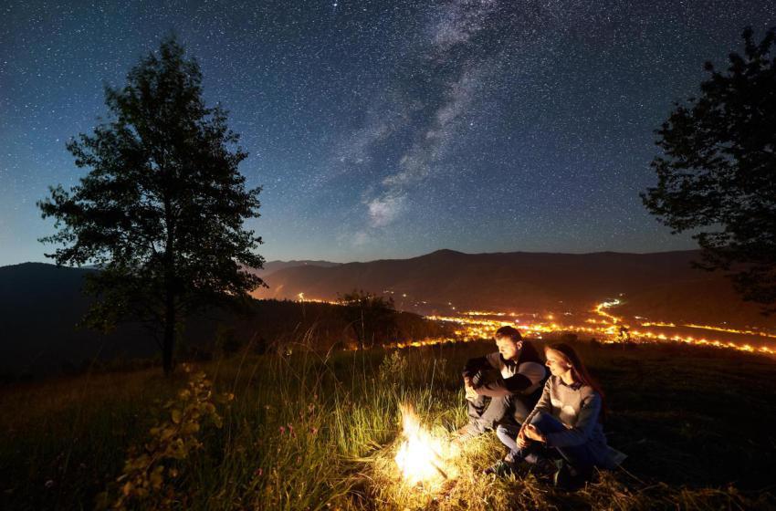 Couple tourists resting at night camping under sta 2023 11 27 04 50 12 utc