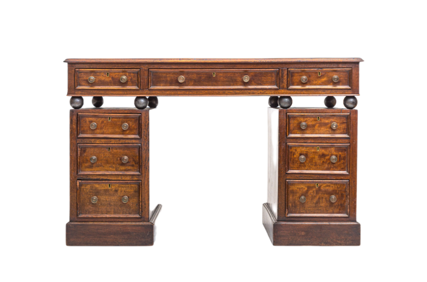 Old renovated desk with drawers and steel balls 2024 09 27 08 09 54 utc