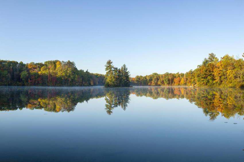 Panorama of beautiful calm lake in northern minnes 2023 11 27 05 36 37 utc