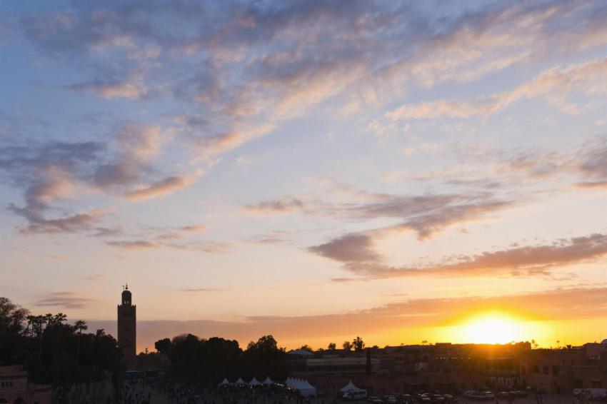 Koutoubia mosque minaret silhouetted at sunset ta 2024 09 22 10 45 47 utc