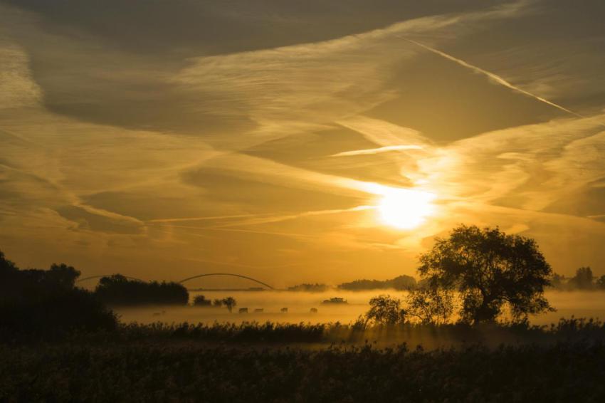 Sunrise above the river merwede near boven hardinx 2023 11 27 05 36 02 utc
