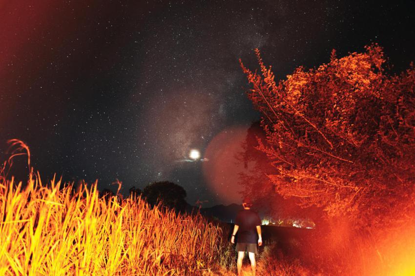 Milky way and night stars in the fields 2023 11 27 05 19 09 utc