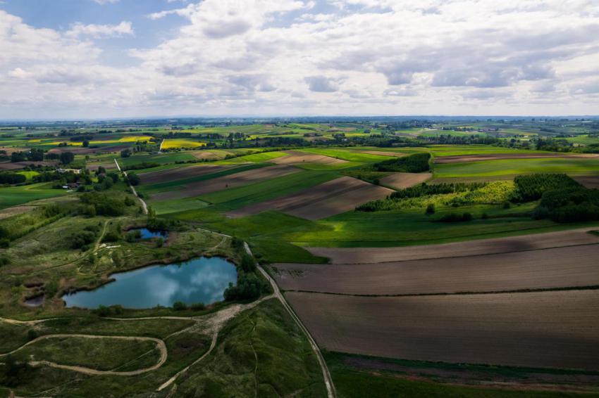 Green countryside landscape at spring drone aeria 2023 11 27 05 03 49 utc
