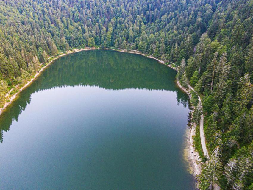 Aerial view of the lac des corbeaux surrounded by 2024 09 27 04 40 13 utc