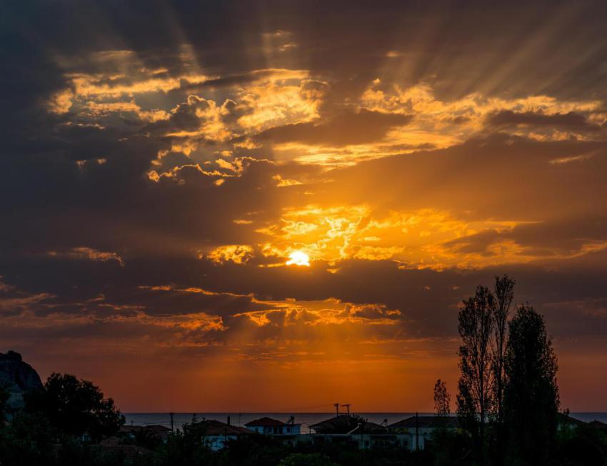Golden sunset on the greek island of lesbos sun s 2024 12 06 09 17 08 utc