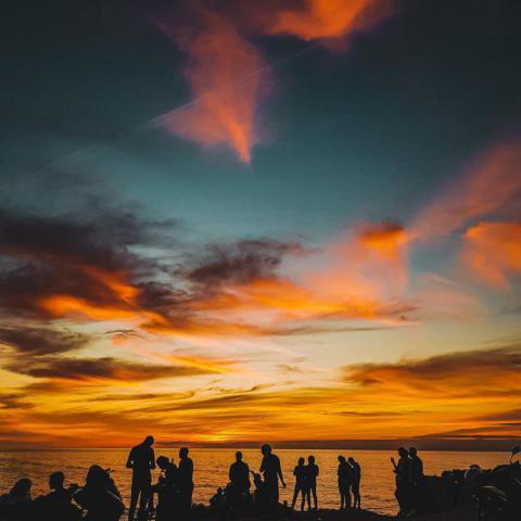 Silhouettes of a group of young friends having fun 2023 11 27 05 26 05 utc