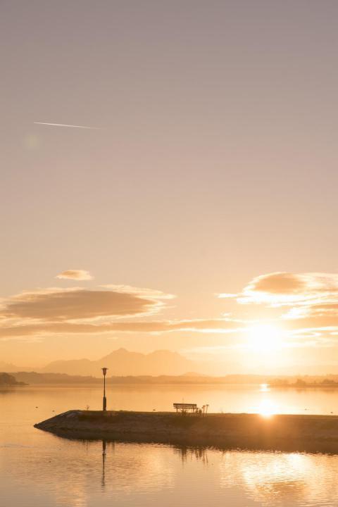 Lake wallersee in austria at sunset 2023 11 27 05 25 49 utc