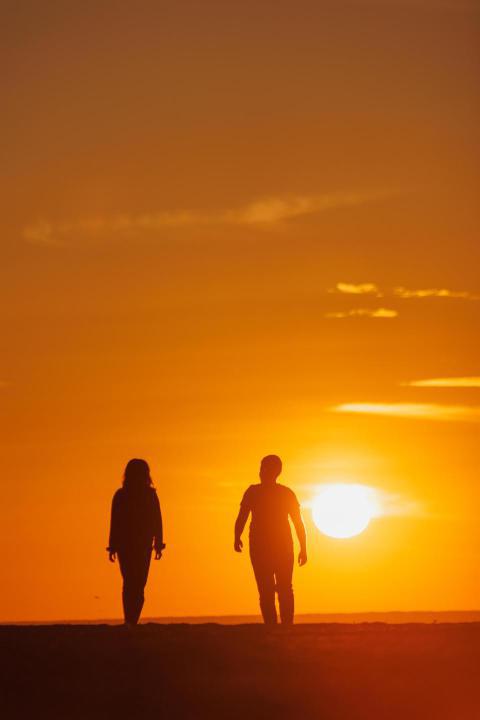Silhouette of a couple at sunset woman and man wa 2023 11 27 05 31 06 utc