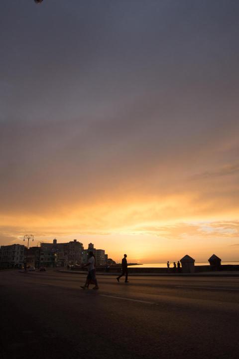 Beautiful sunset time on city street 2023 11 27 04 54 44 utc