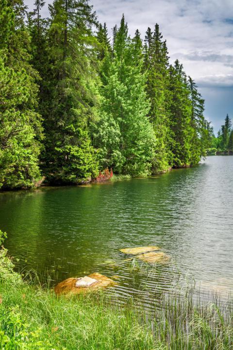 Stunning mountain lake in strbske pleso in thetatr 2023 11 27 05 14 23 utc