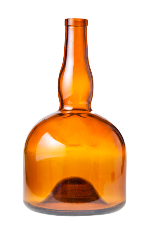 Empty wide brown liquor bottle isolated on white 2024 10 16 03 22 50 utc