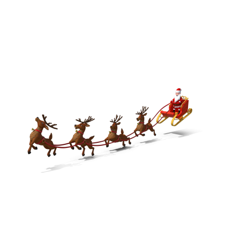 Flying Santa Claus Reindeer Sleigh H03 2k