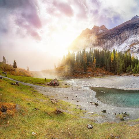 Incredible autumn view of oeschinensee lake 2023 11 27 04 58 39 utc